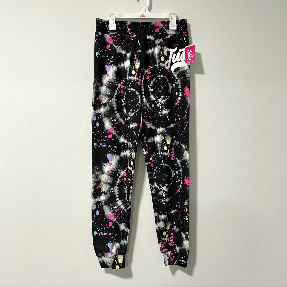 🟡2/$30 NEW Justice Splatter Fleece Jogger Sweatpants (size XL)